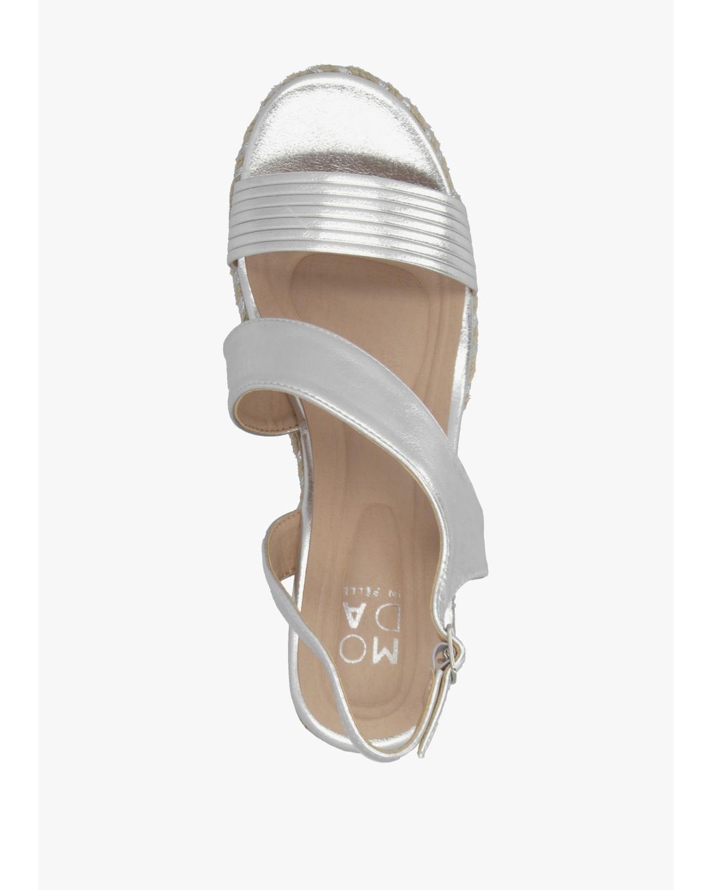 Moda In Pelle White Spotalia Cork Mid Wedge Sandals