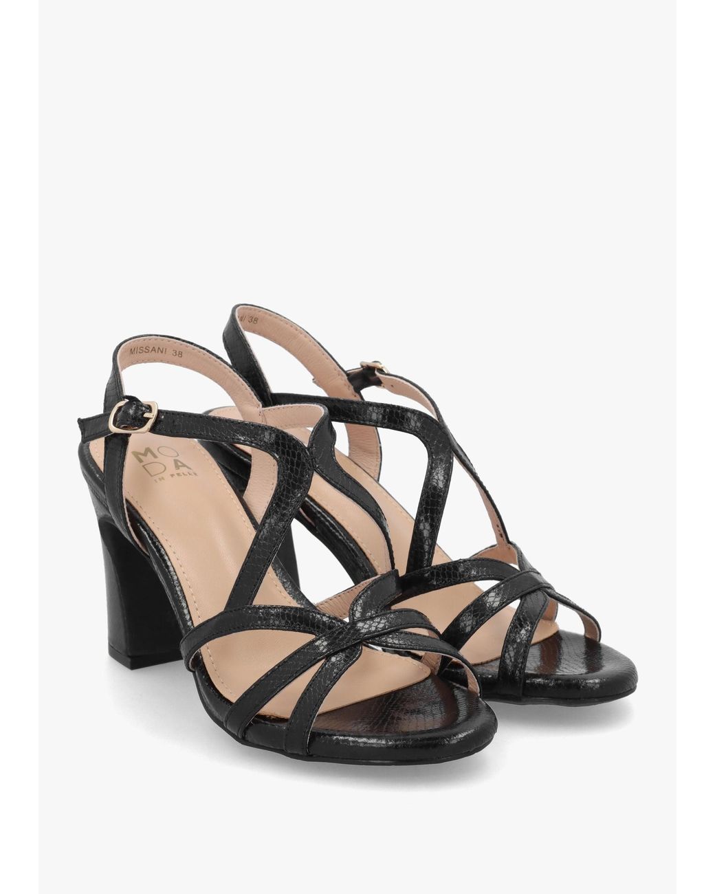 Moda In Pelle White Missani Strappy Heeled Sandals