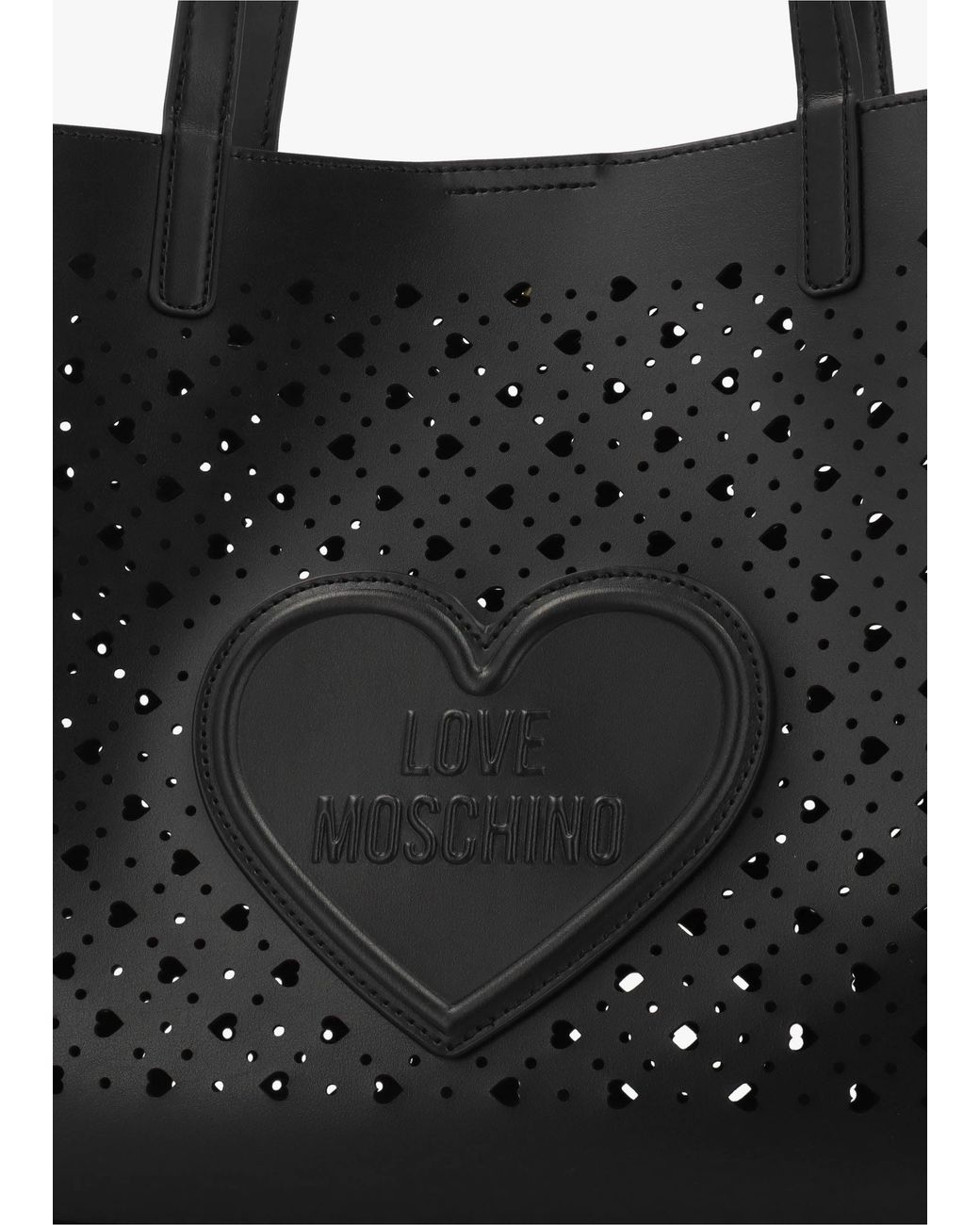 Love Moschino Black Heart Basket Nero Tote Bag