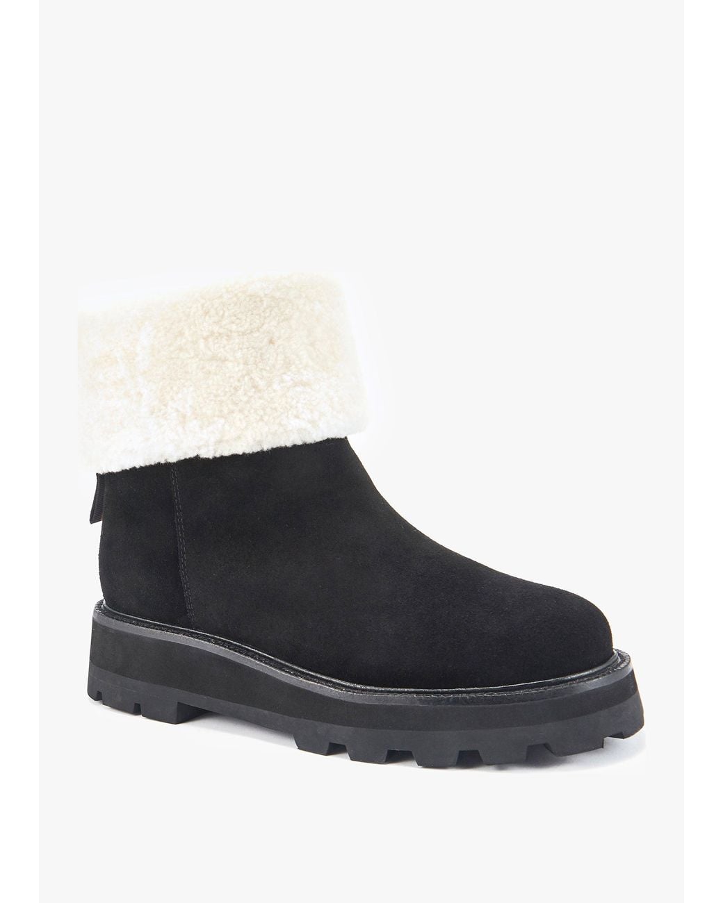 Australia Luxe Black Trinity Shearling Cuff Ankle Boots