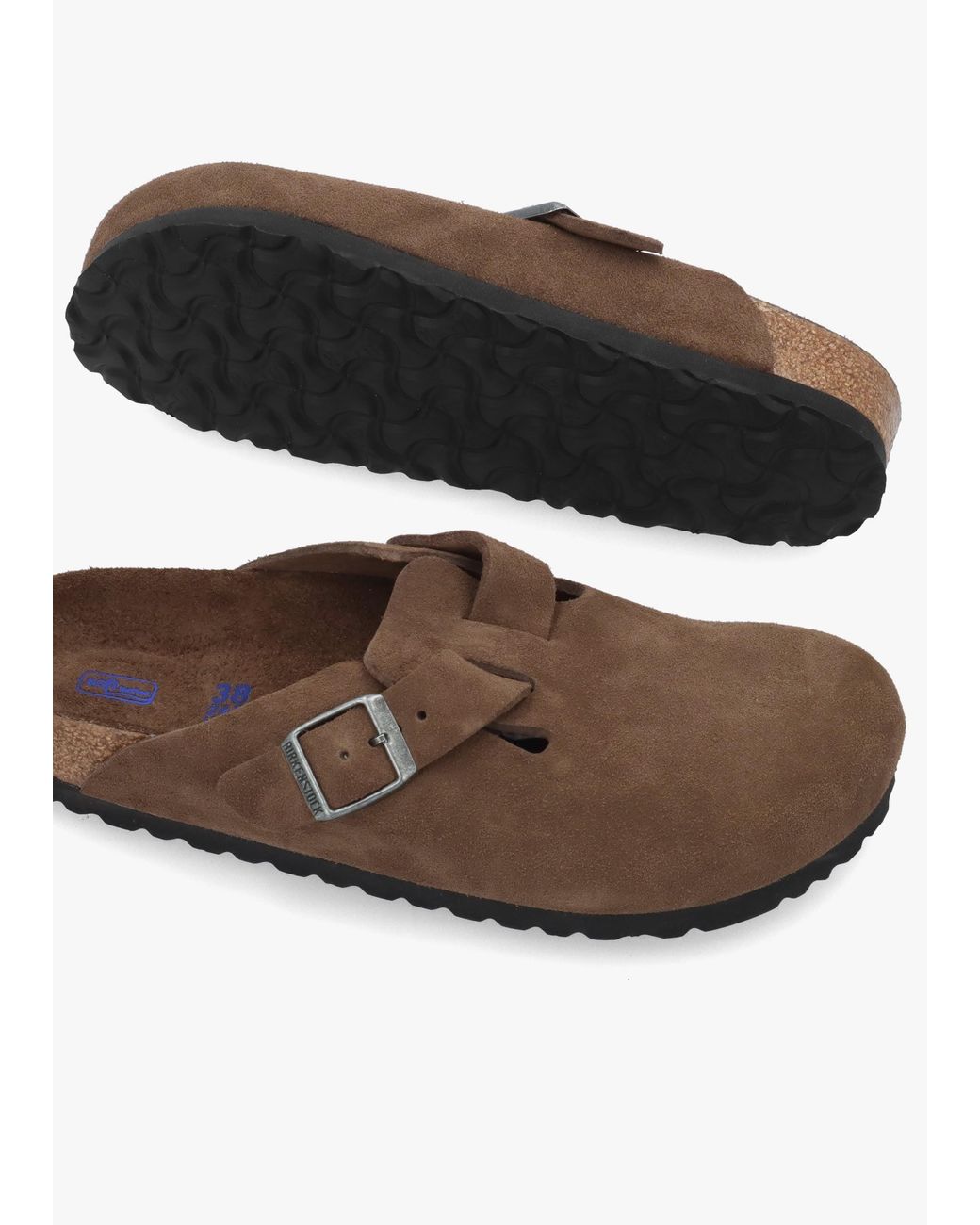 Birkenstock Brown Boston Carafe Tonal Footbed Suede Clogs