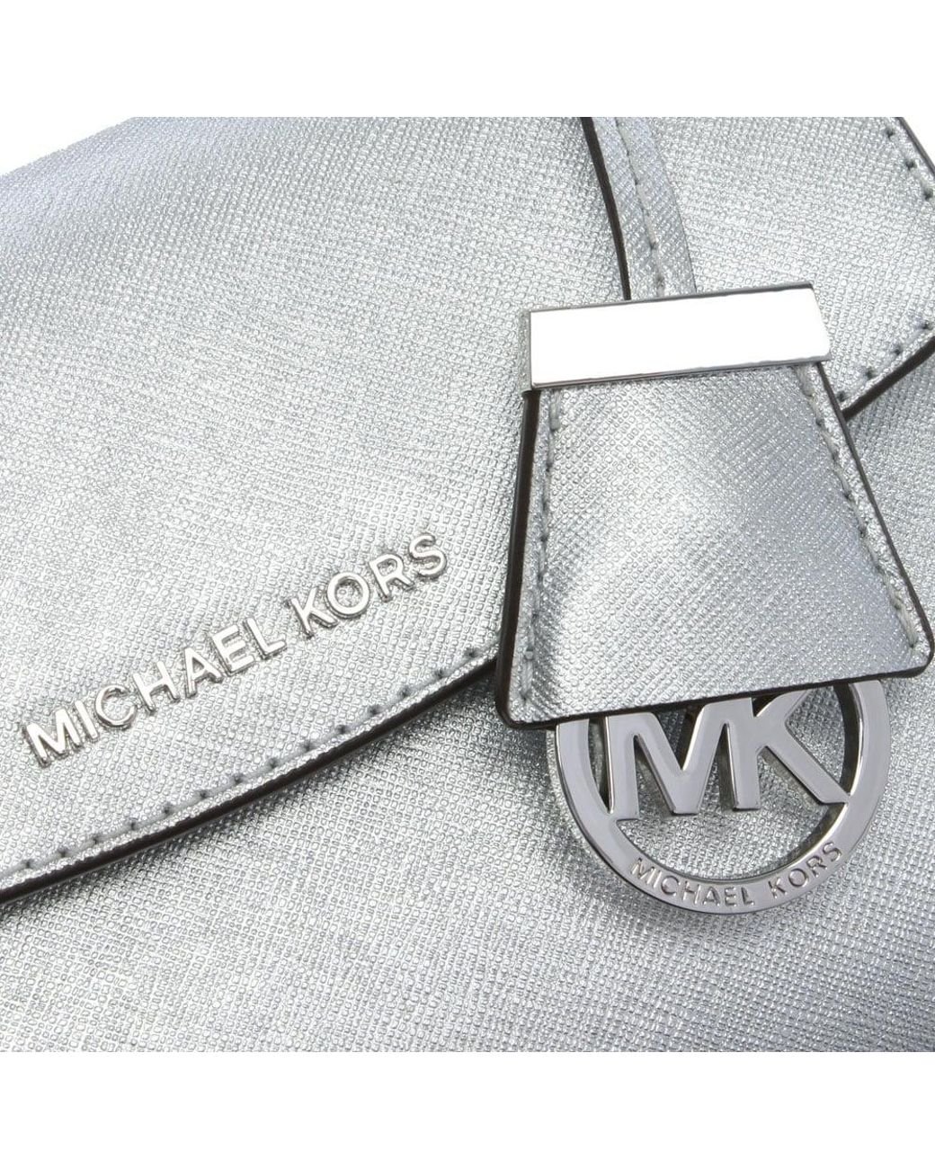 Michael Michael Kors Ava Extra Small Metallic Jewel Crossbody In Silver