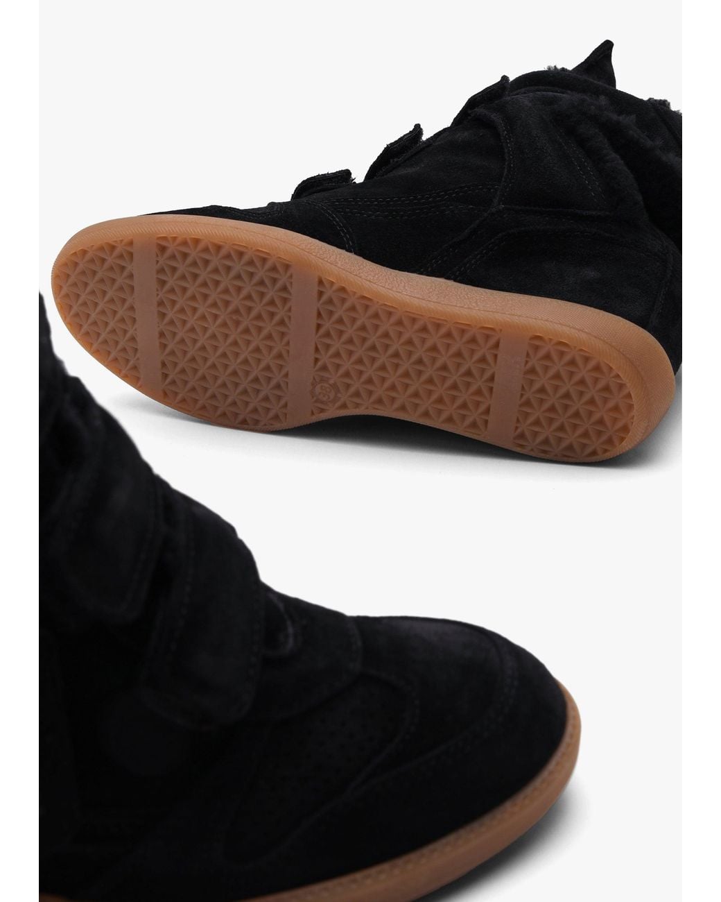 Bronx Black Jae-Yy Shearling High Top Wedge Trainers