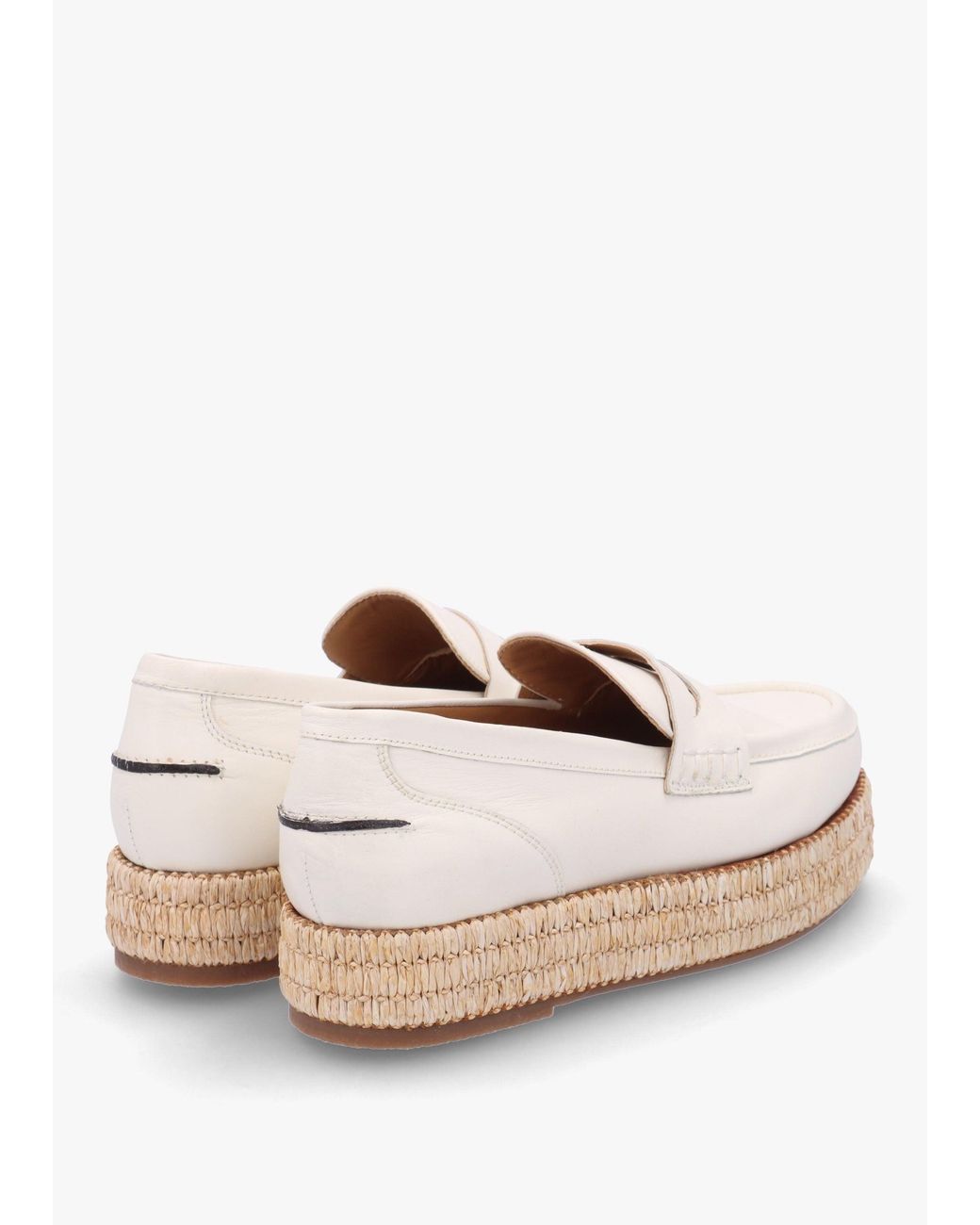 Pedro Miralles Natural Campion Raffia Trim Loafers