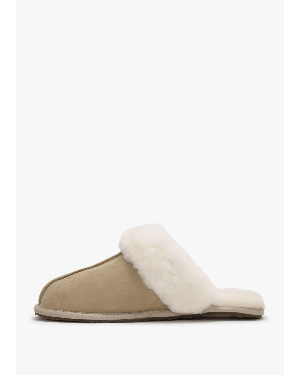Australia Luxe White Sand Double-Face Sheepskin Closed Mule Slippers