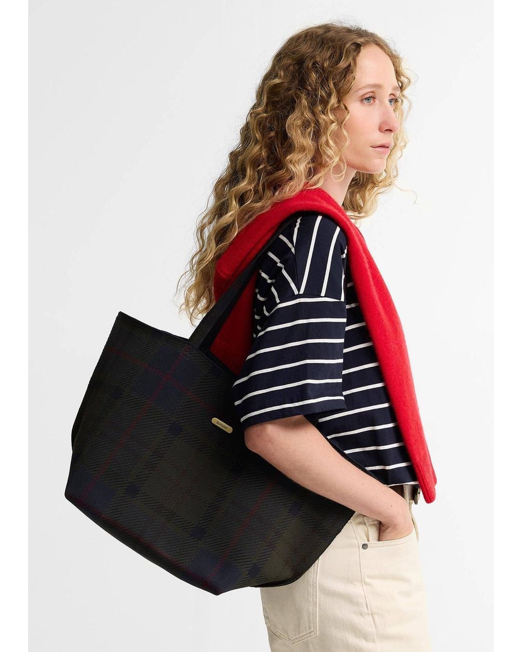 Barbour Black Layla Shadow Classic Tartan Tote Bag