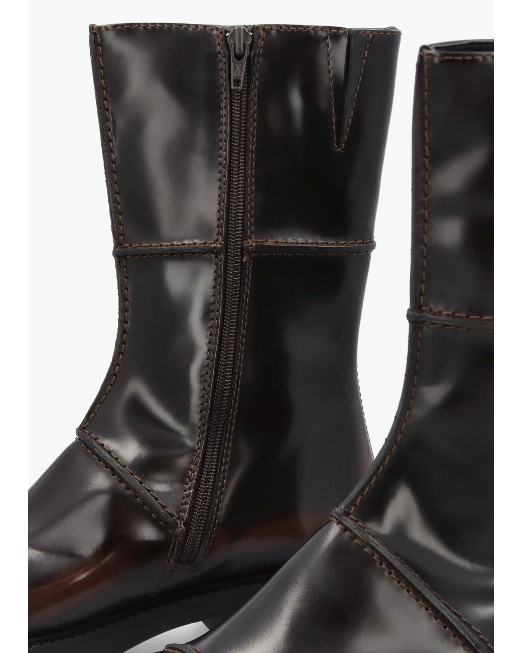 Miista Black Dahlia Dark Square Toe Calf Boots