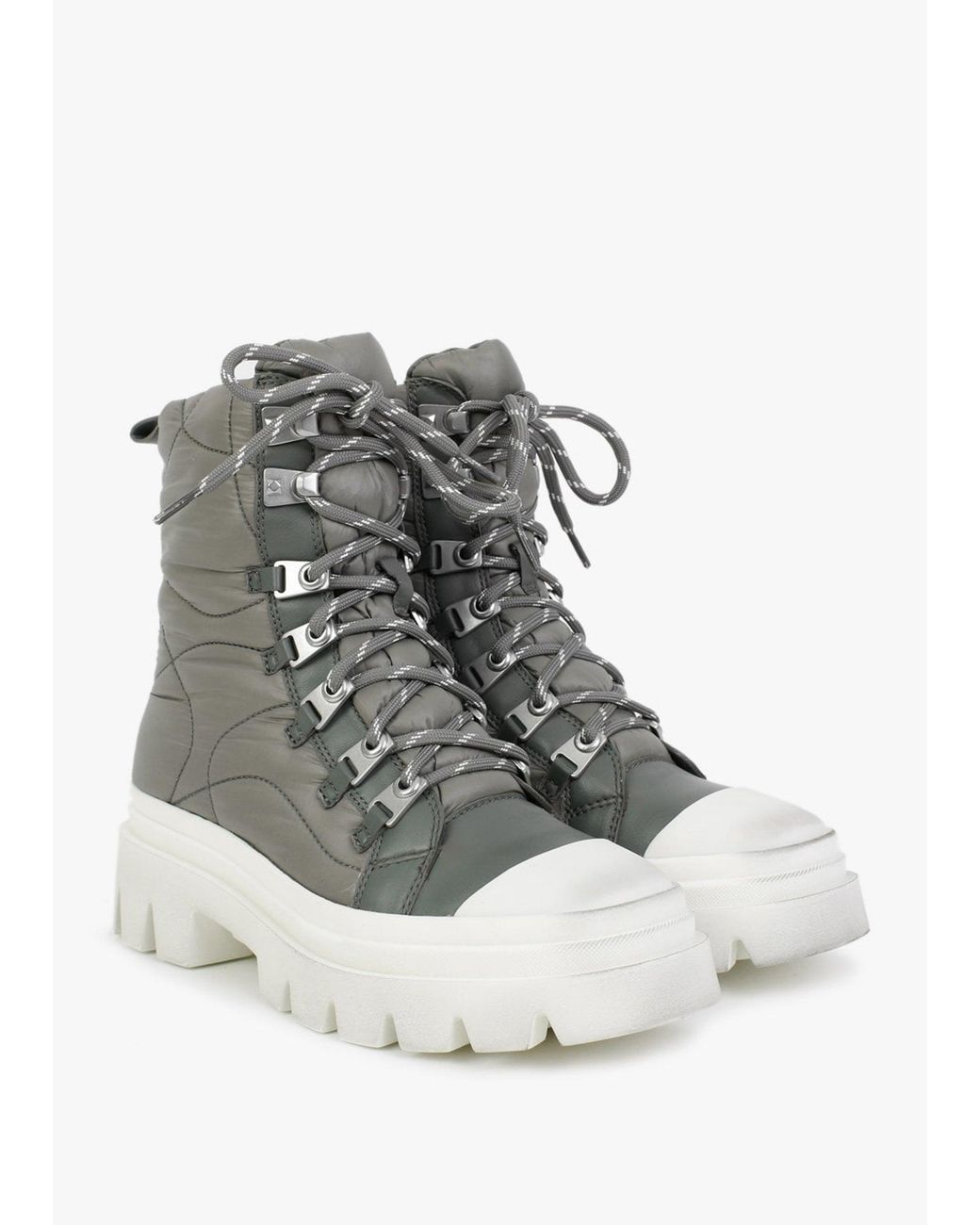 Ash Gray Peak Leaf Nylon Hiking Boots