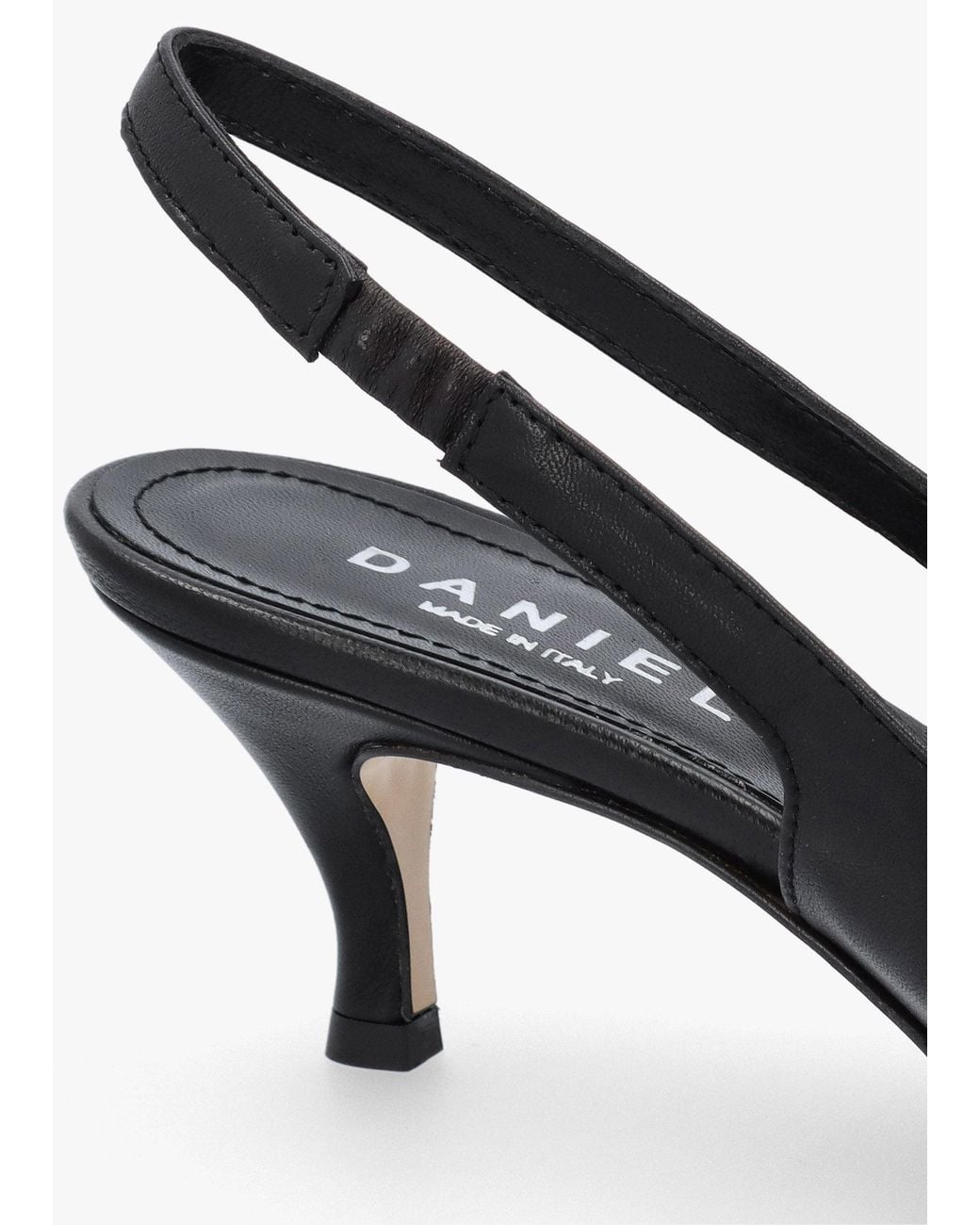 Daniel Black Nouche Rouched Kitten Heel Sling Backs