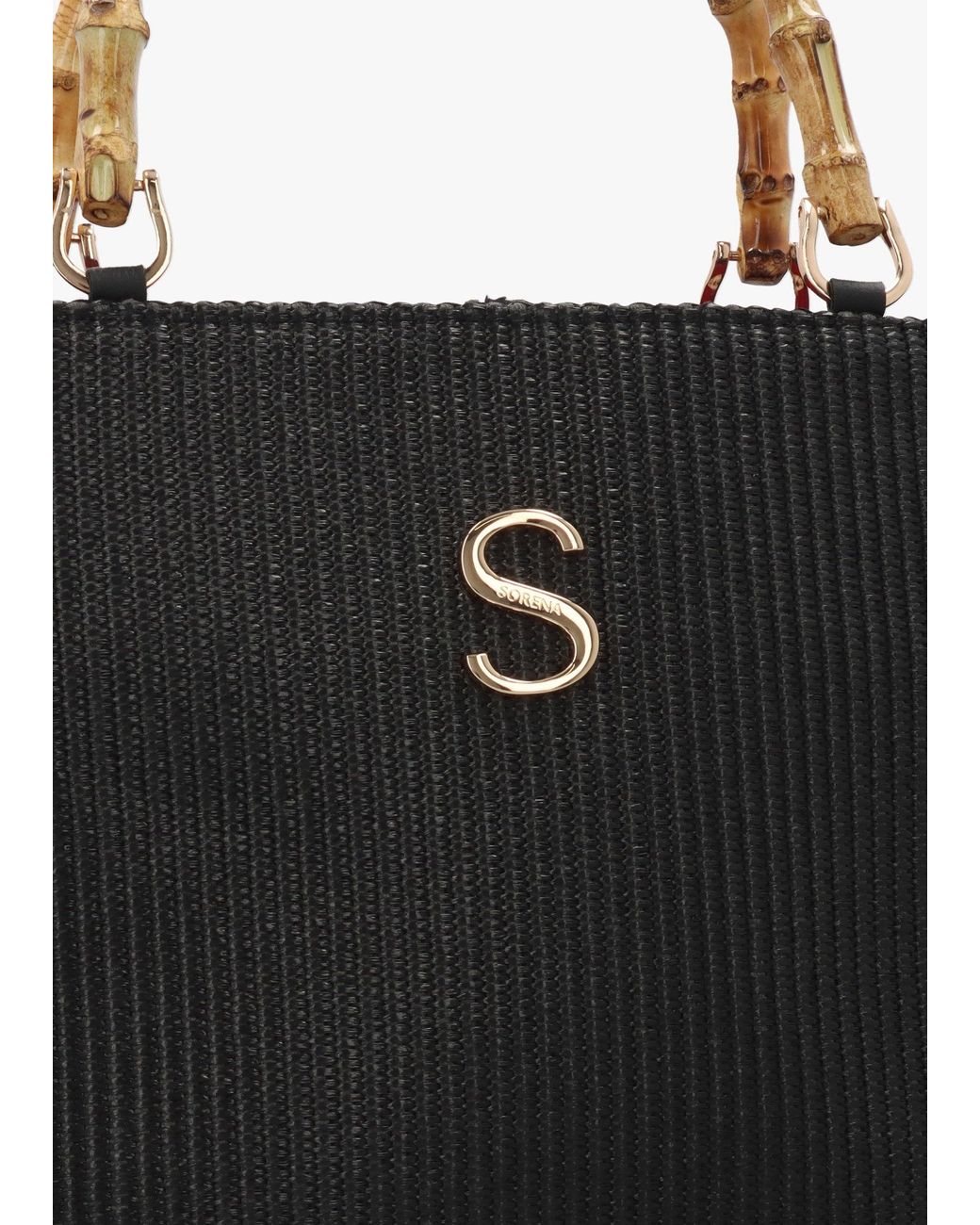 Sorena Black One-Of-A-Kind Ithacas Woven Straw Basket Tote Bag
