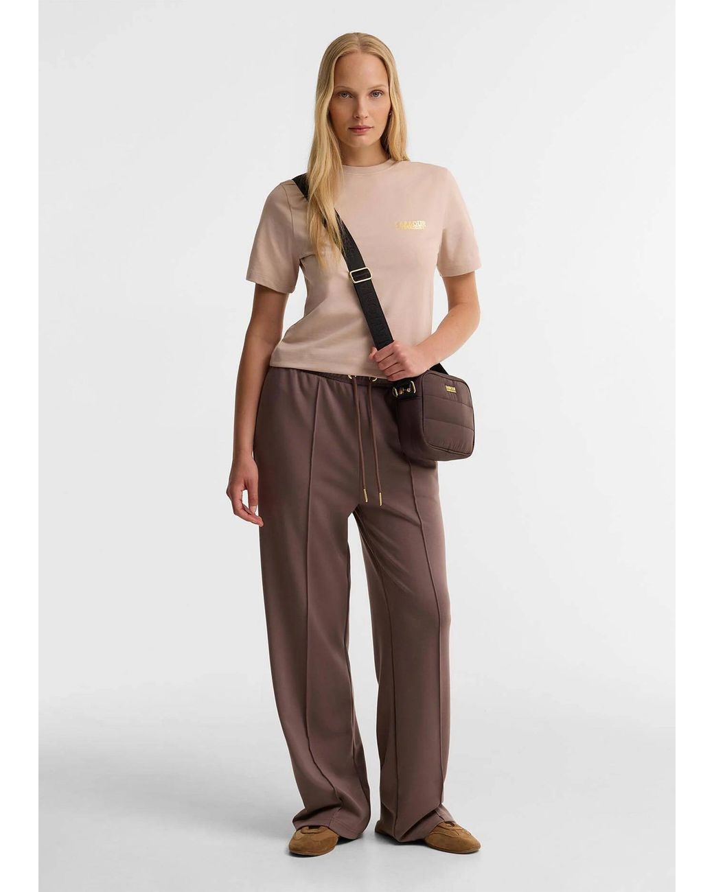 Barbour Brown Monaco Baffle Quilted Truffle Cross-Body Bag