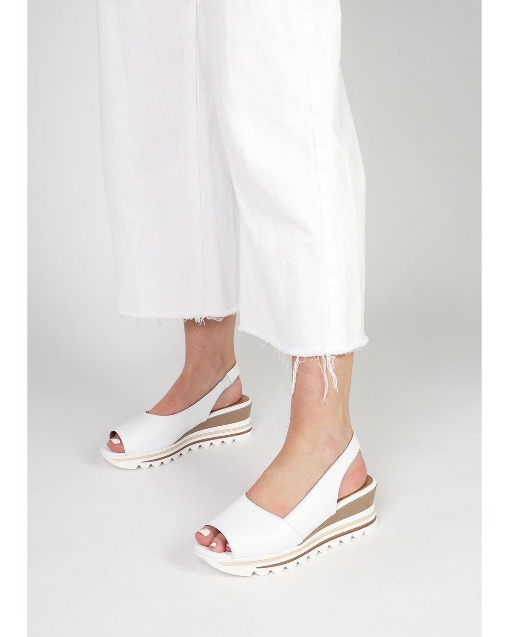 Daniel Natural Canna Peep Toe Wedge Sandals