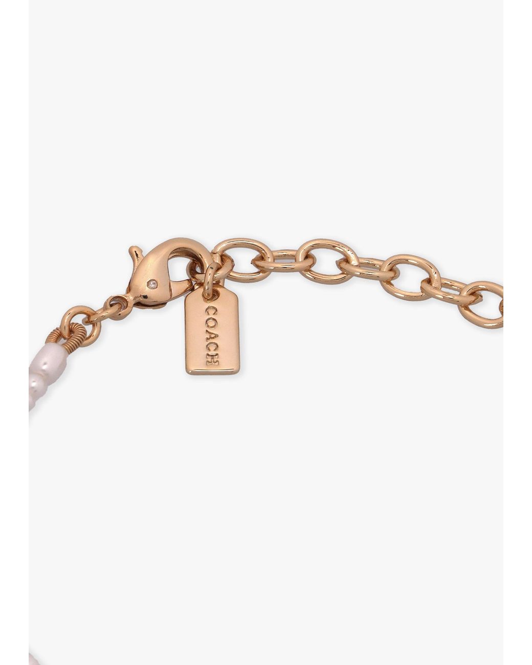 COACH White Pearl Bow Bracelet