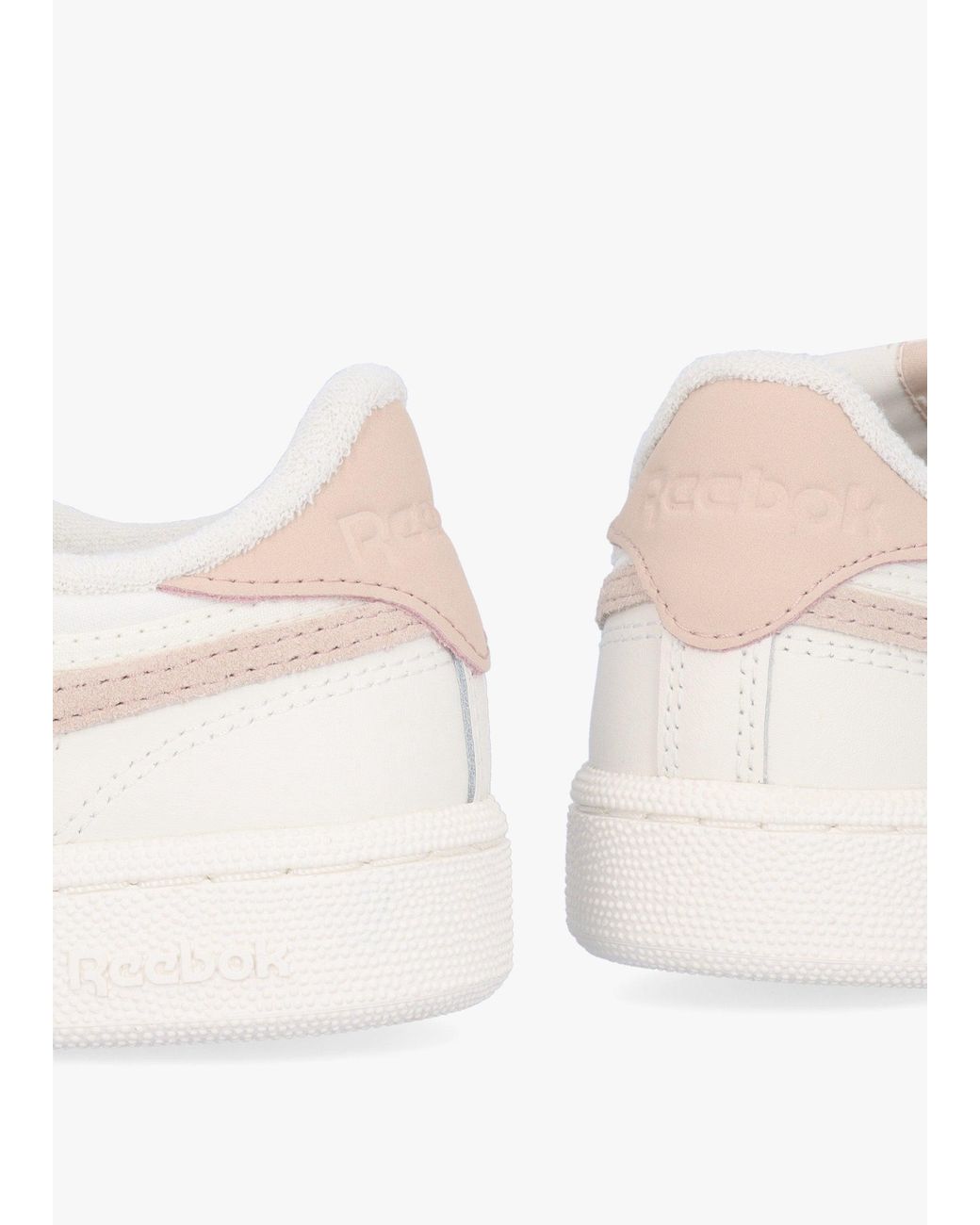 Reebok White Club C Revenge Chalk Stucco Tennis Trainers