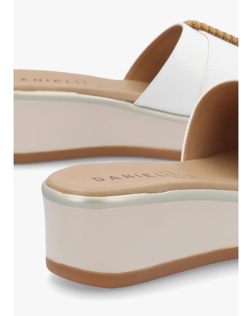 Daniel White Rowhip Woven Buckle Flatform Mules