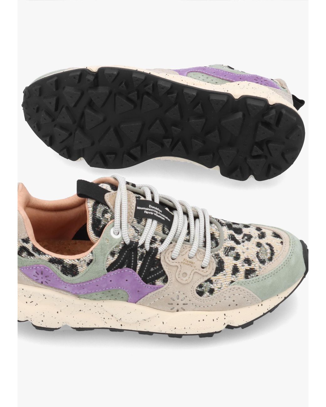 Flower Mountain White Yamano 3 Taupe Cipria Suede Trainers