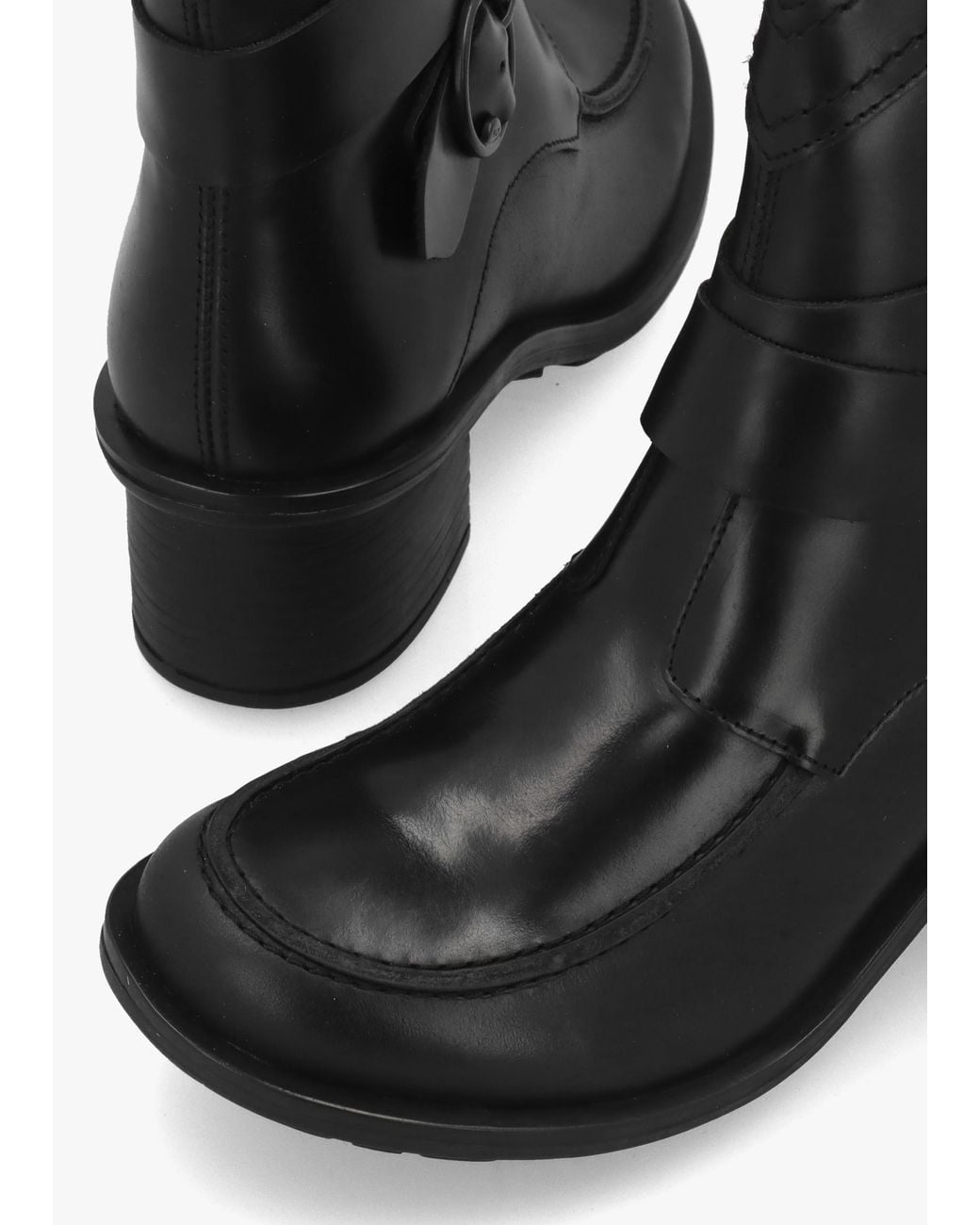 Fly London Black Celk Block Heel Ankle Boots