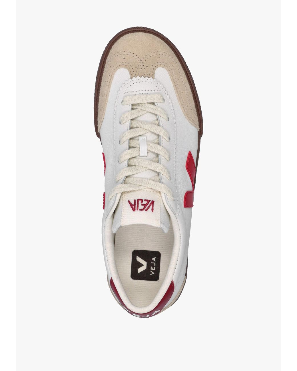 Veja White Volley O.T Leather Pekin Bark Trainers