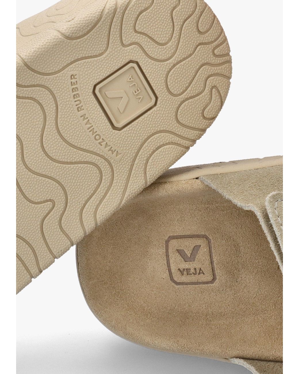 Veja White Etna Taupe Almond Suede Sandals