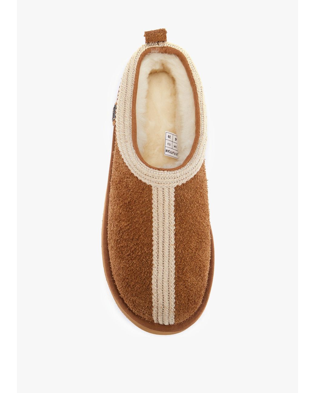 Australia Luxe Brown Outback Trim Platform Slippers