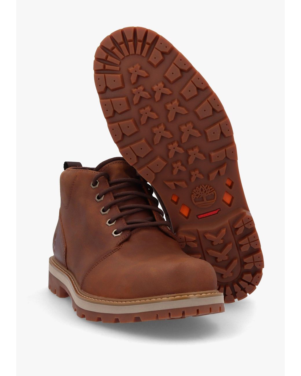 Timberland Brown Britton Road Mid Lace Up Rust Waterproof Chukka Boots