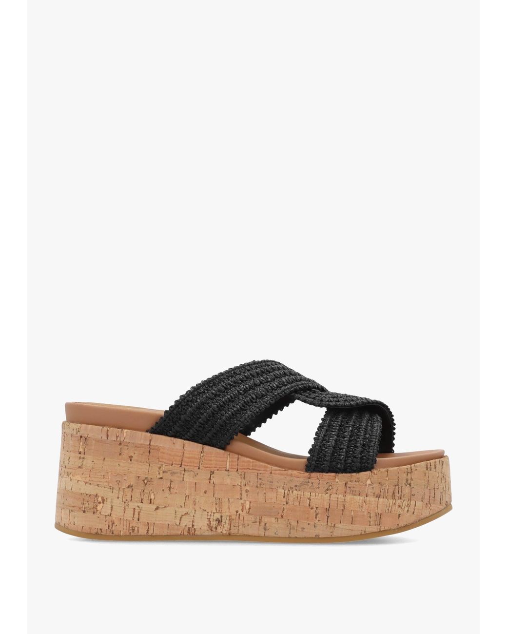 Daniel Black River Woven Raffia Flatform Mules