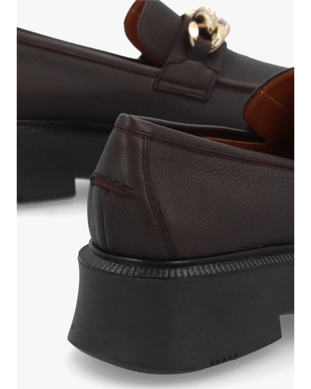 Daniel Black Pebbled Leather Chunky Link Chain Loafers