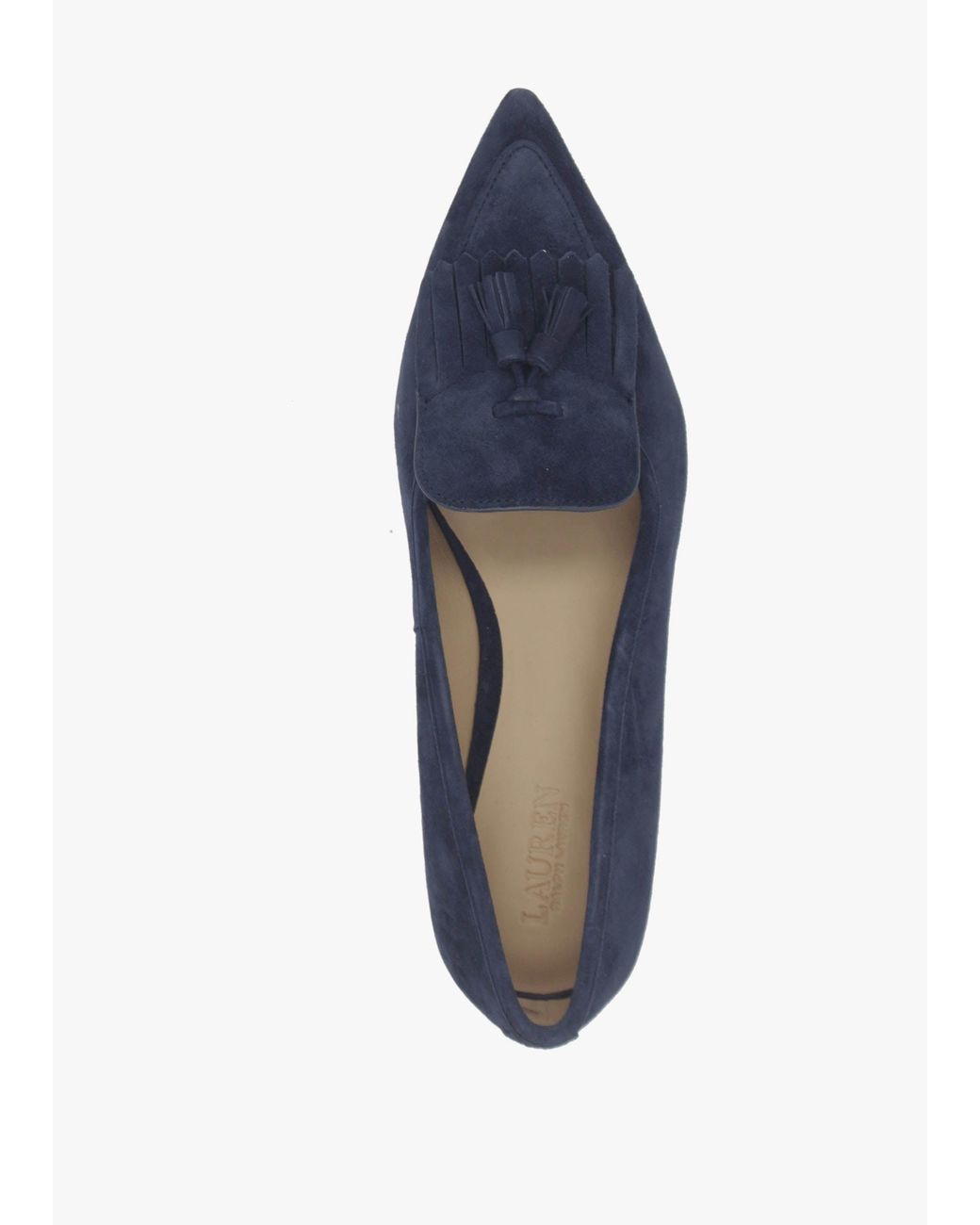 Ralph Lauren Blue Londyn Kiltie Lauren Ballet Pumps