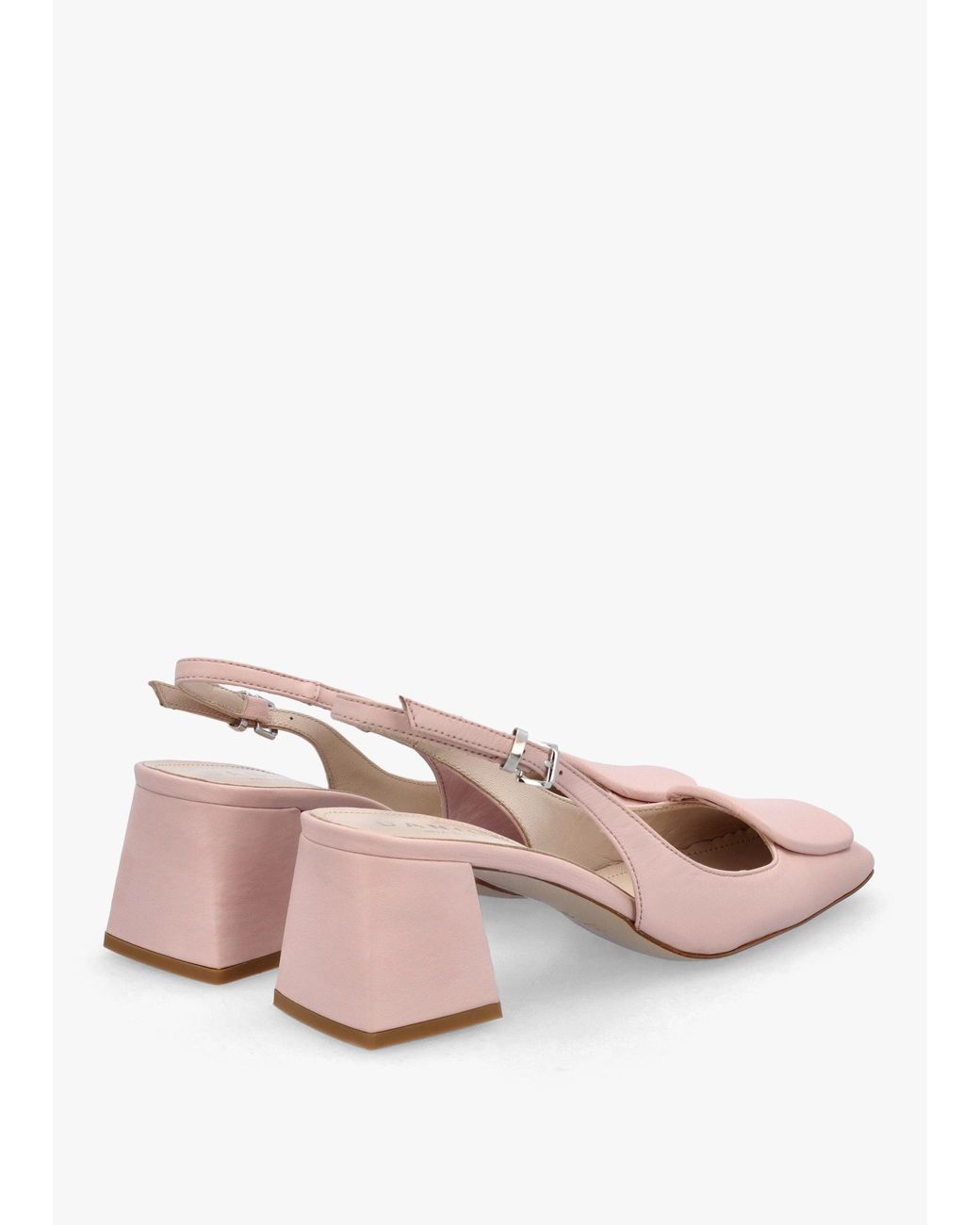 Daniel Pink Nessie Nude Leather Block Heel Sling Backs