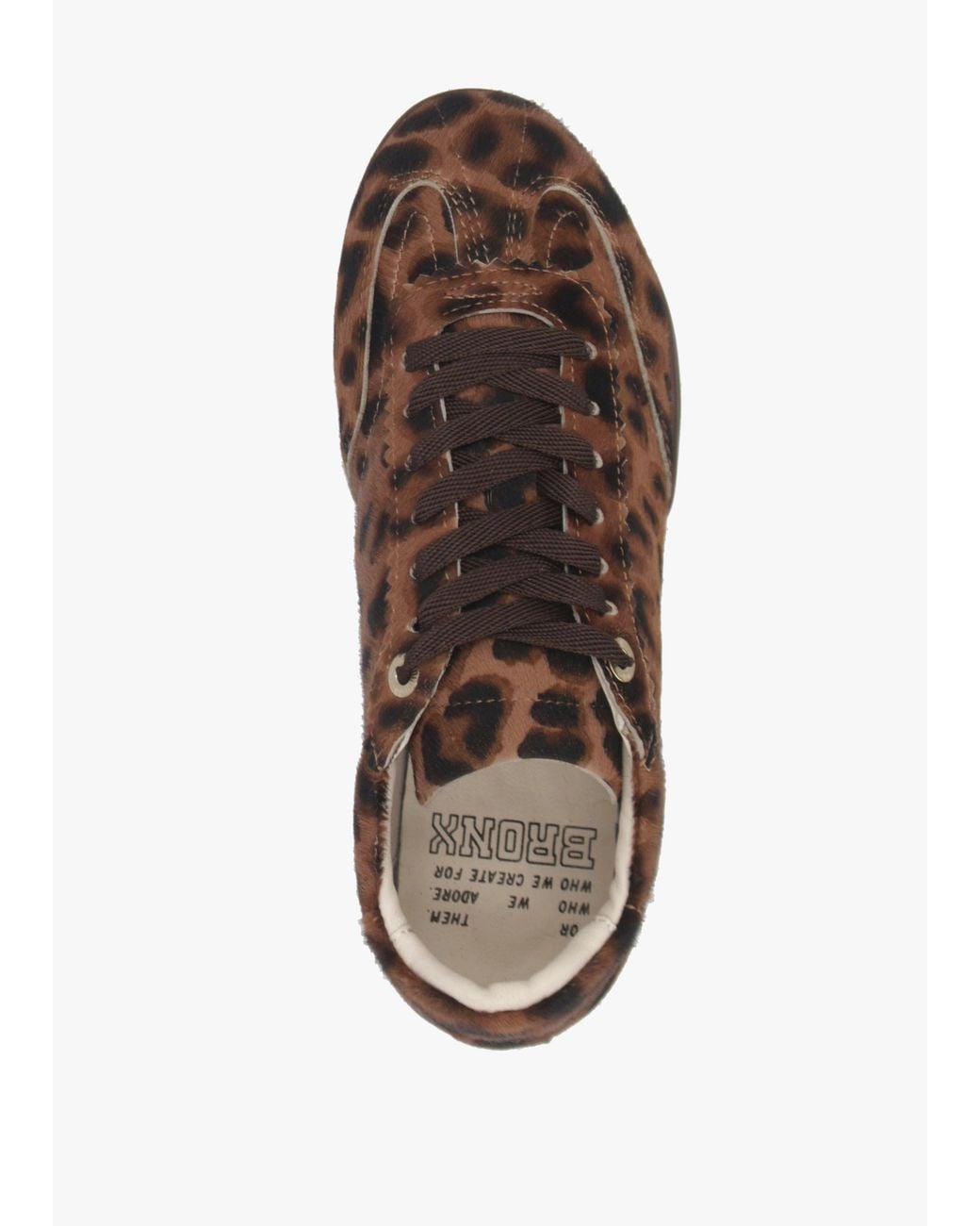 Bronx Brown Park-Err Leopard Calf Hair Low Profile Trainers