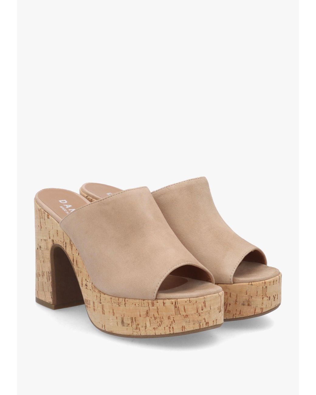 Daniel Natural Silken Cork Platform Heeled Mules