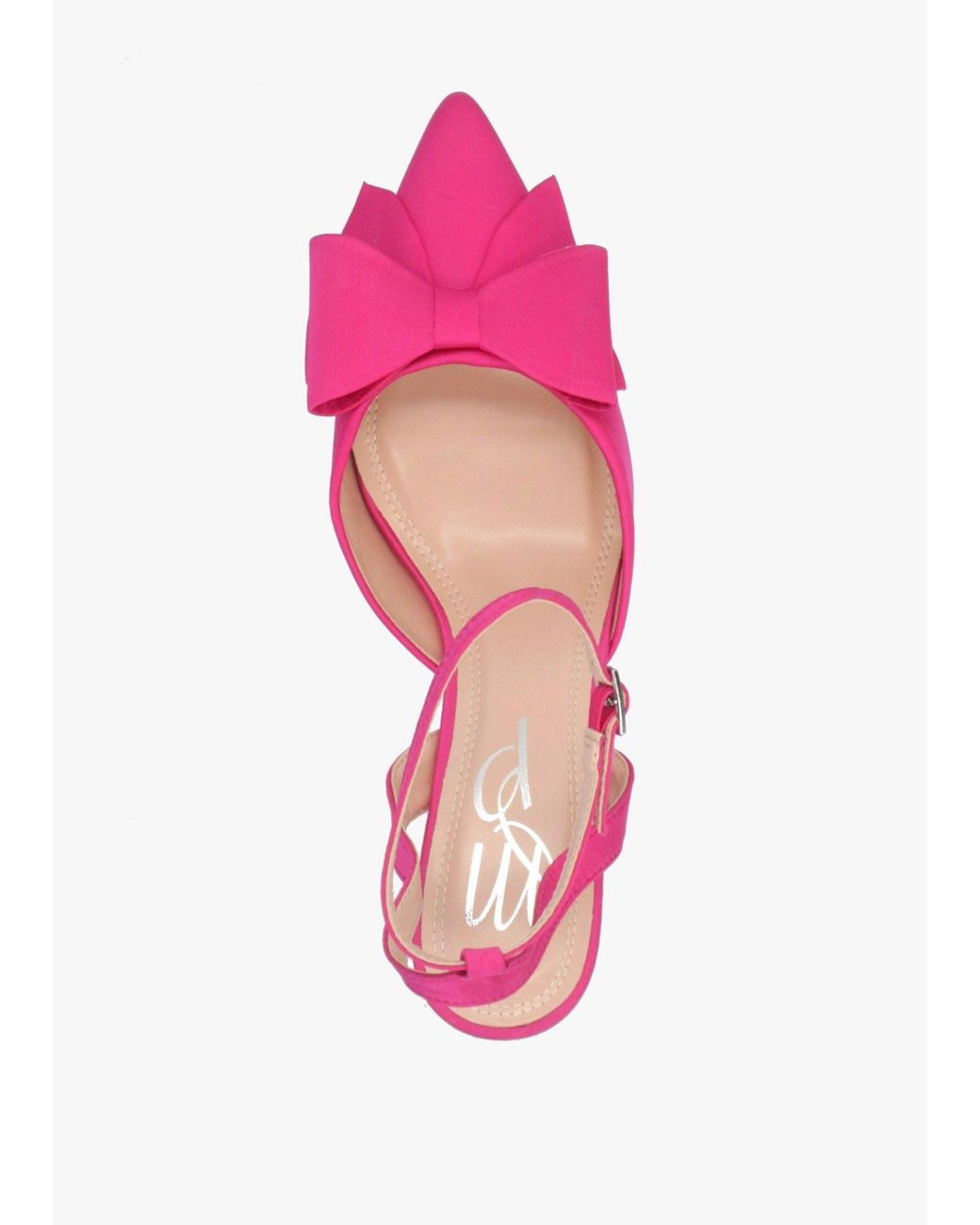 Moda In Pelle Pink Nahara Satin Bow Low Heel Court Shoes