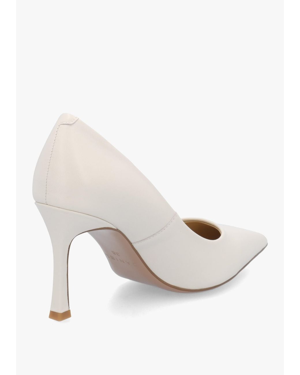 Daniel White Enjoy Cream Leather High Heel Court Shoes