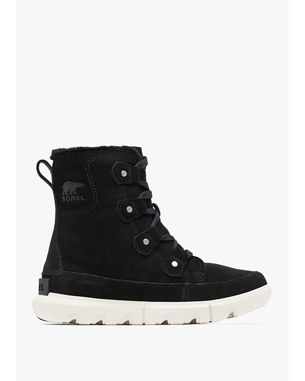 Sorel Explorer Next Joan Black Fawn Suede Ankle Boots