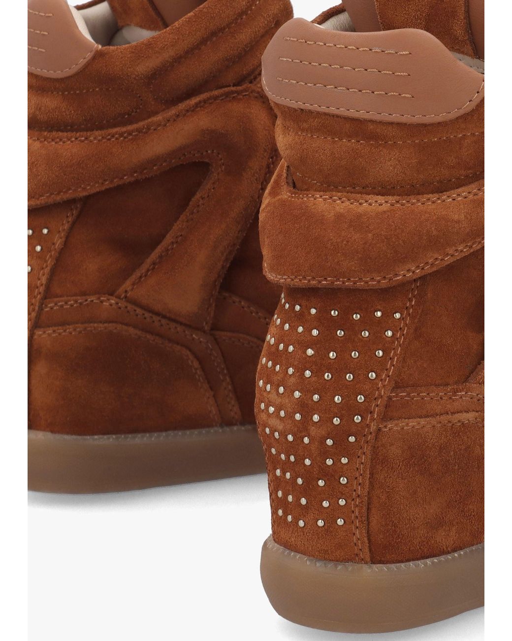 Bronx Brown Jae-Yy Caramel Suede High Top Wedge Trainers