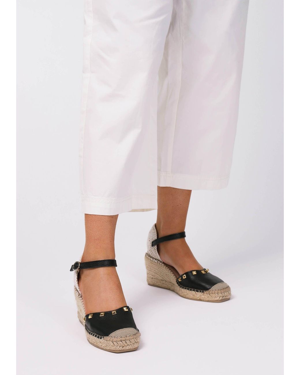 Daniel Multicolor Instud Studded Wedge Espadrilles