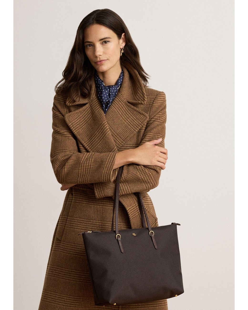 Ralph Lauren Black Medium Keaton 26 Nylon Tote Bag