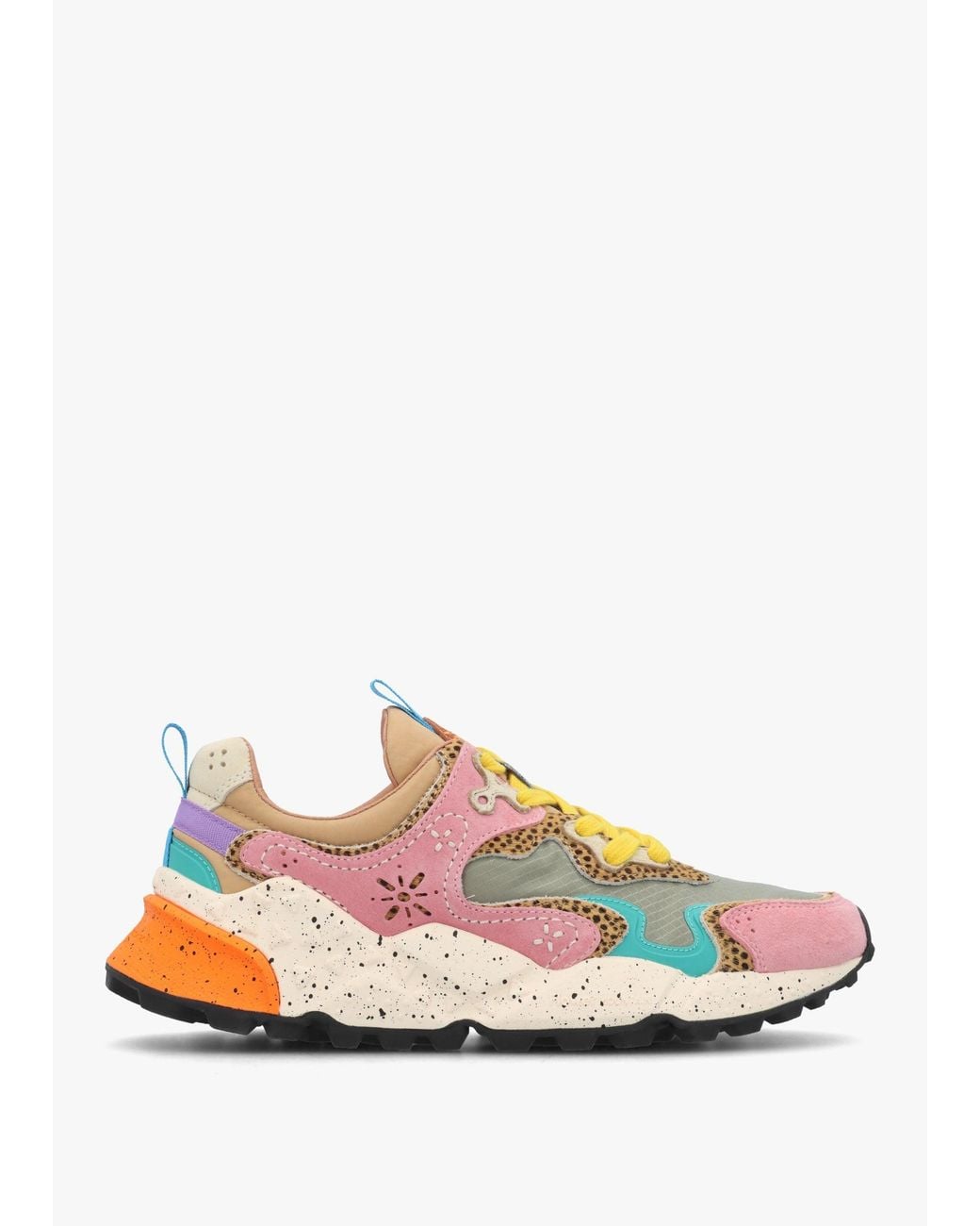 Flower Mountain White Rulis Rose Multi Suede Trainers