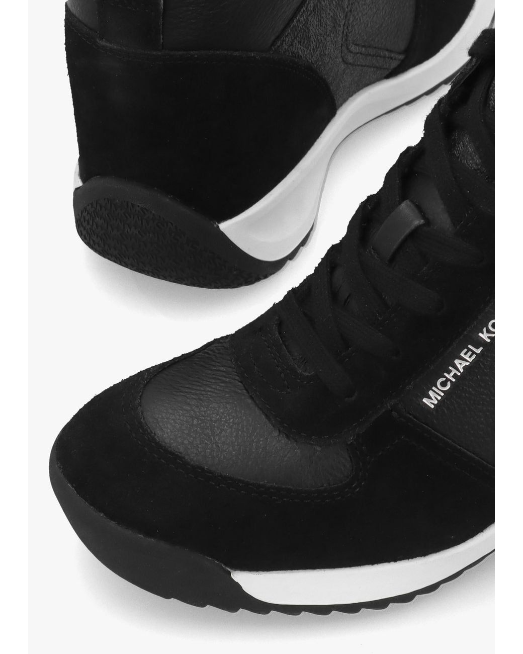 Michael Kors Black Nikko S2 & Suede Wedge Trainers