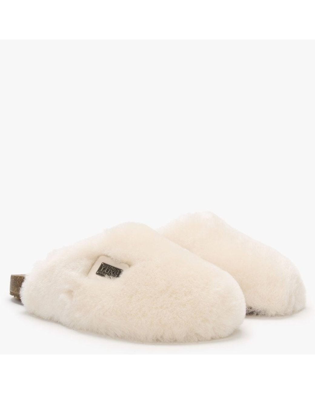 Australia Luxe Natural Dreamer Cream Shearling Mule Slippers
