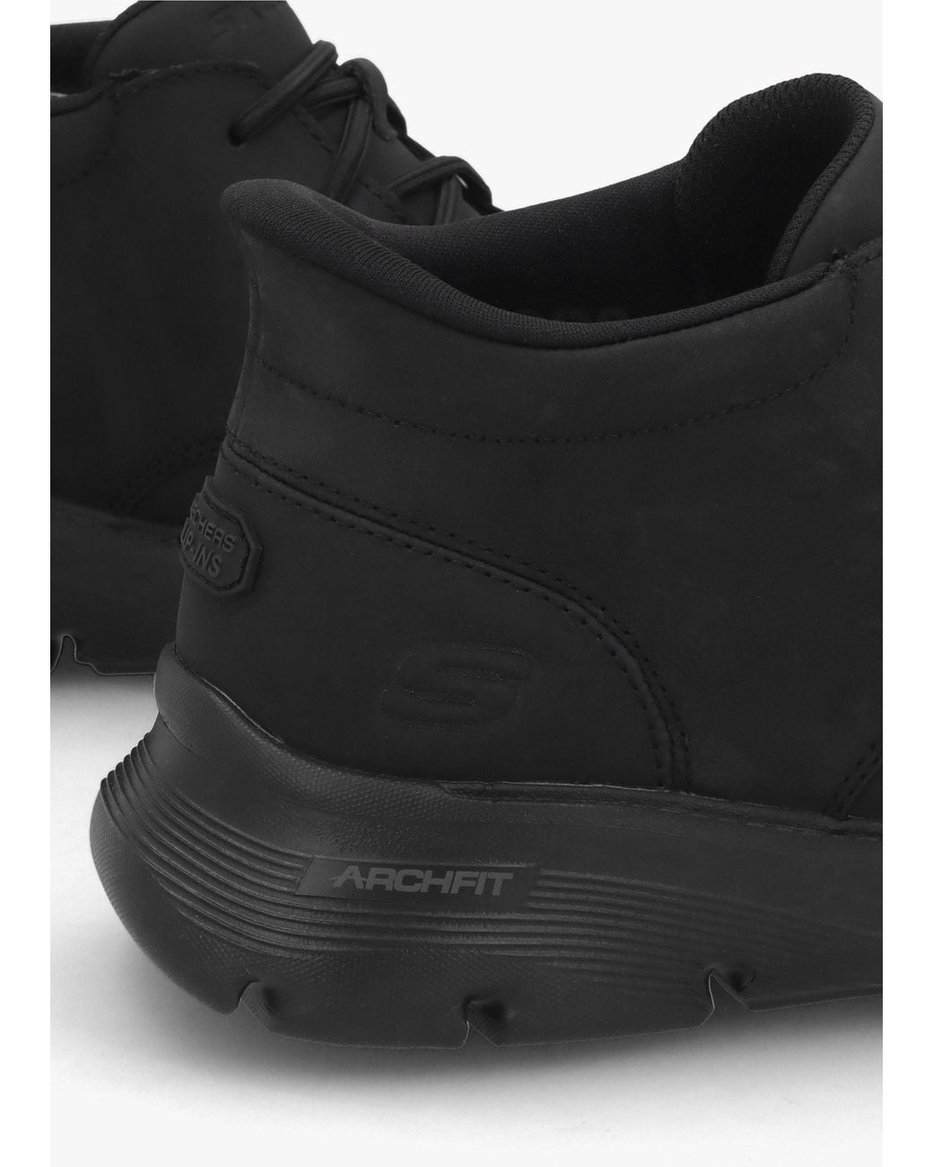 Skechers Black Arch Fit Garza Chukka Boots