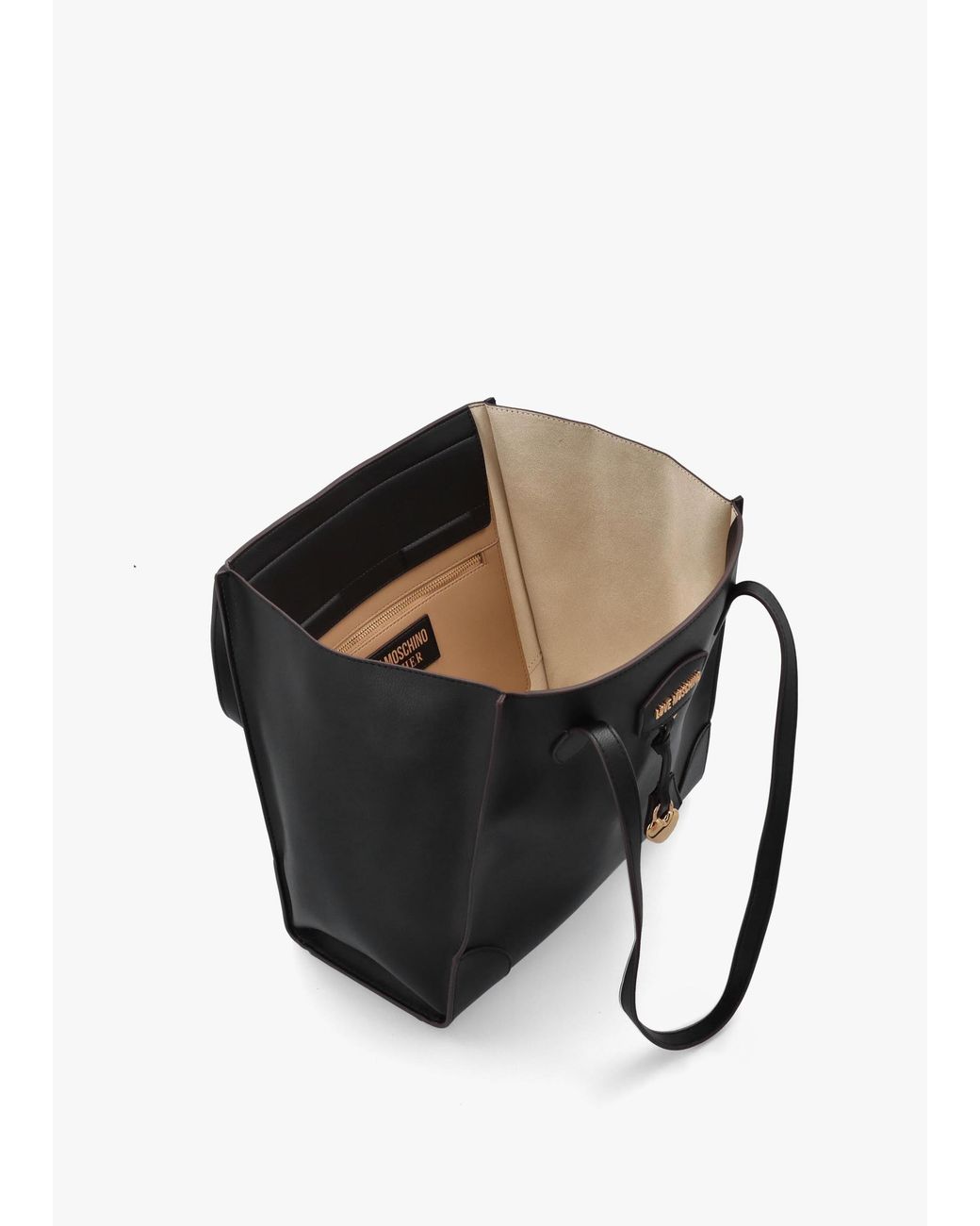 Love Moschino Black Recycled Leather Hobo Bag