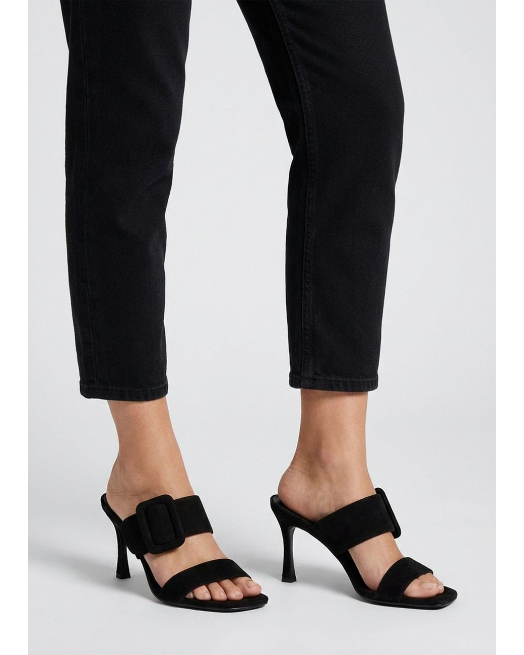Daniel Black Eilish Buckle Heeled Mules