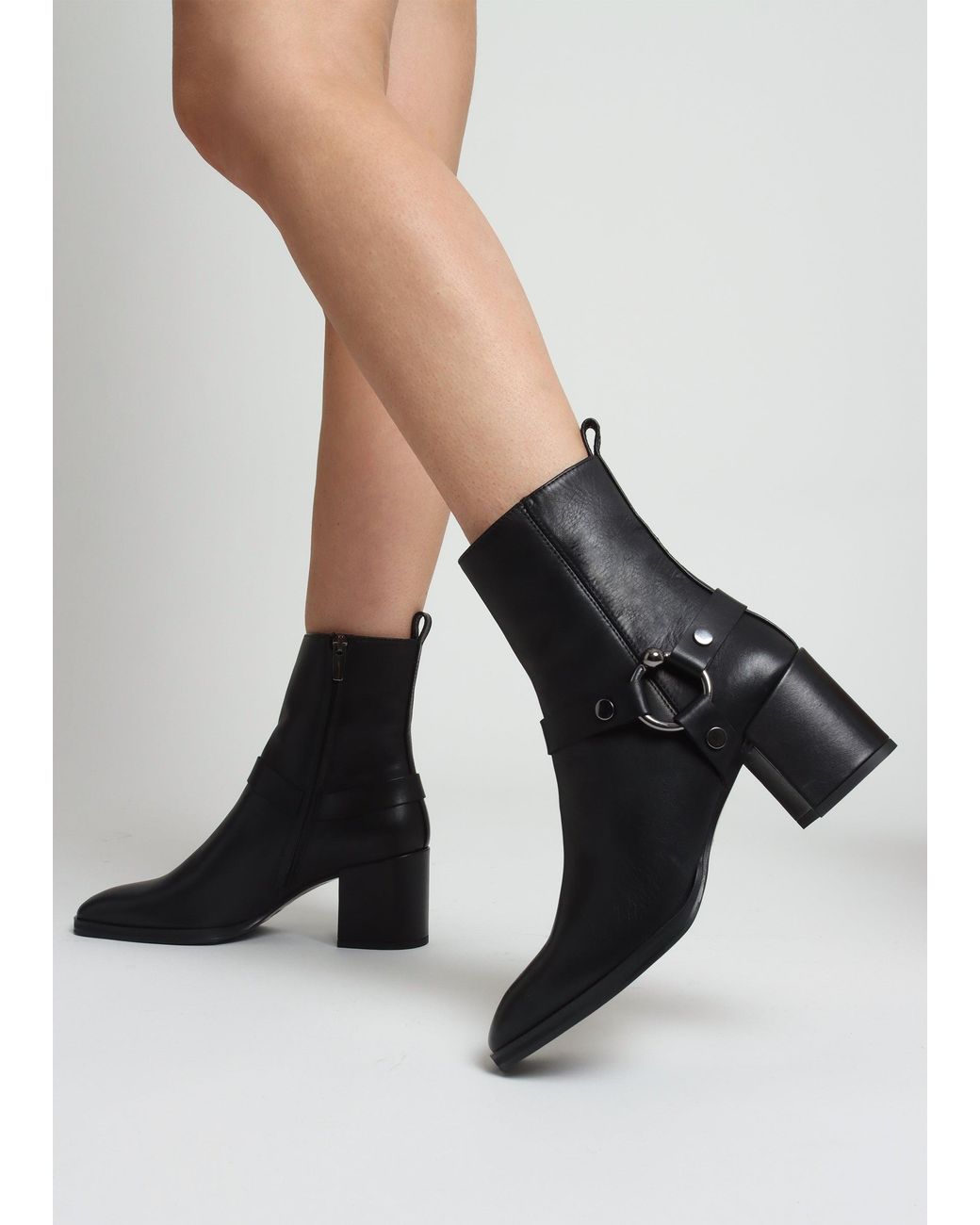 Daniel Black Faith Stirrup Block Heel Ankle Boots