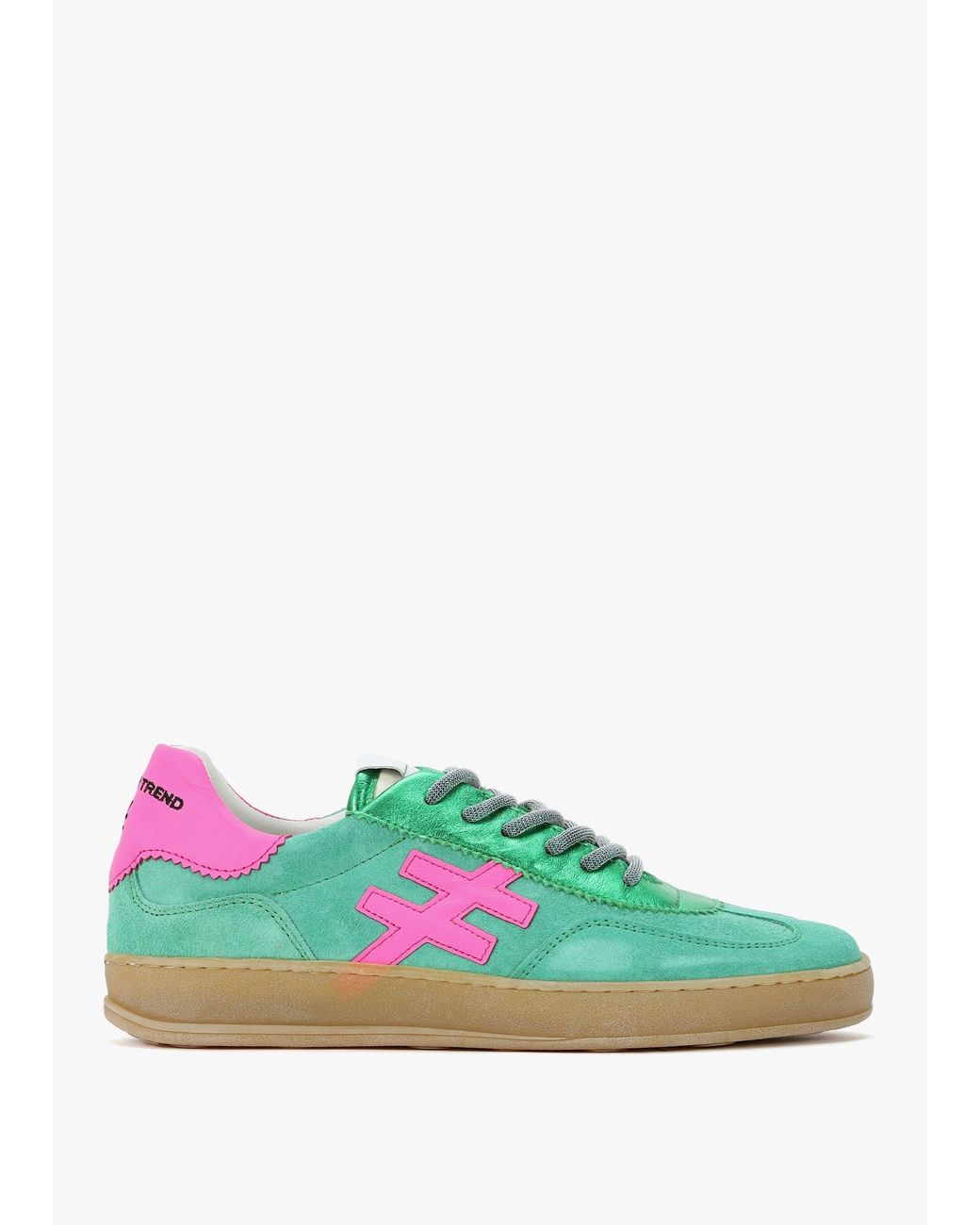 Another Trend Green Metallic Leather Trainers