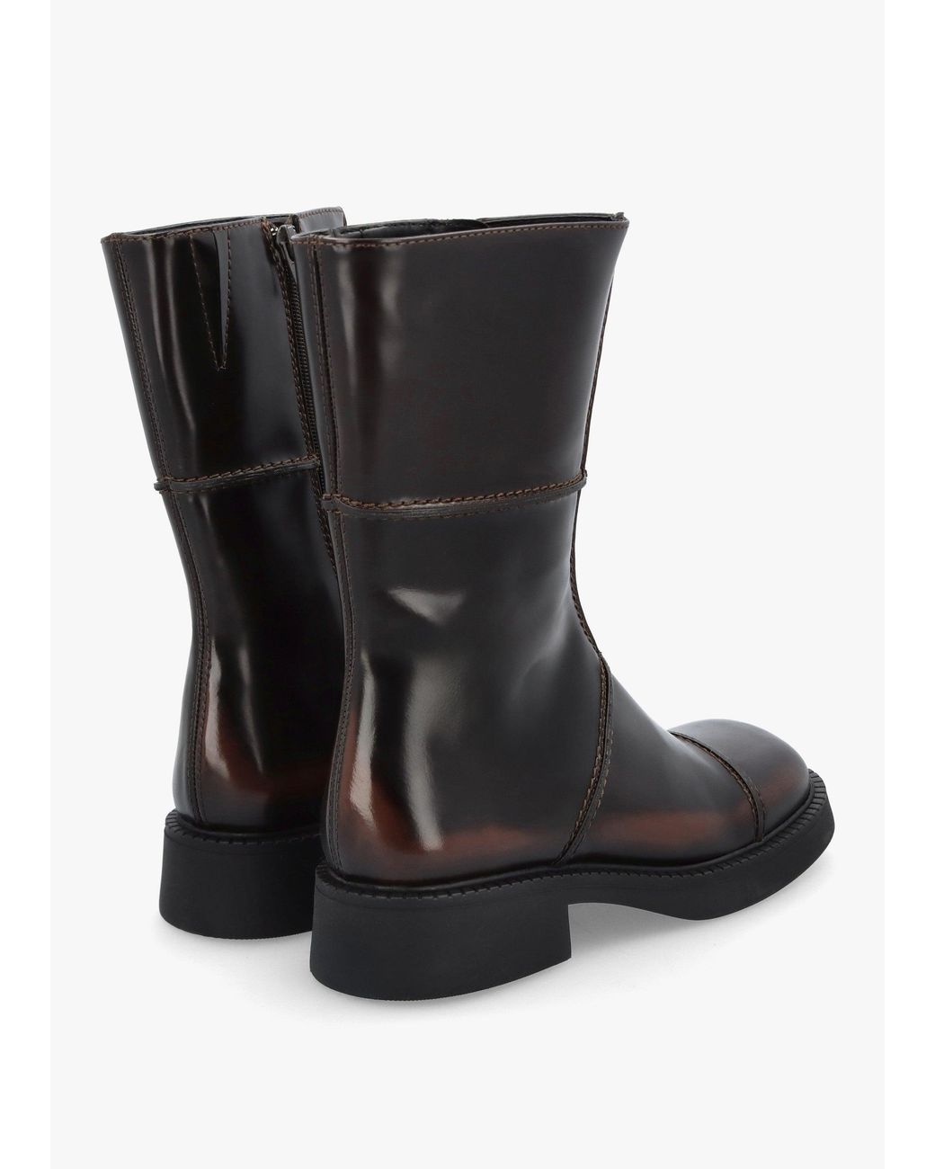 Miista Black Dahlia Dark Square Toe Calf Boots