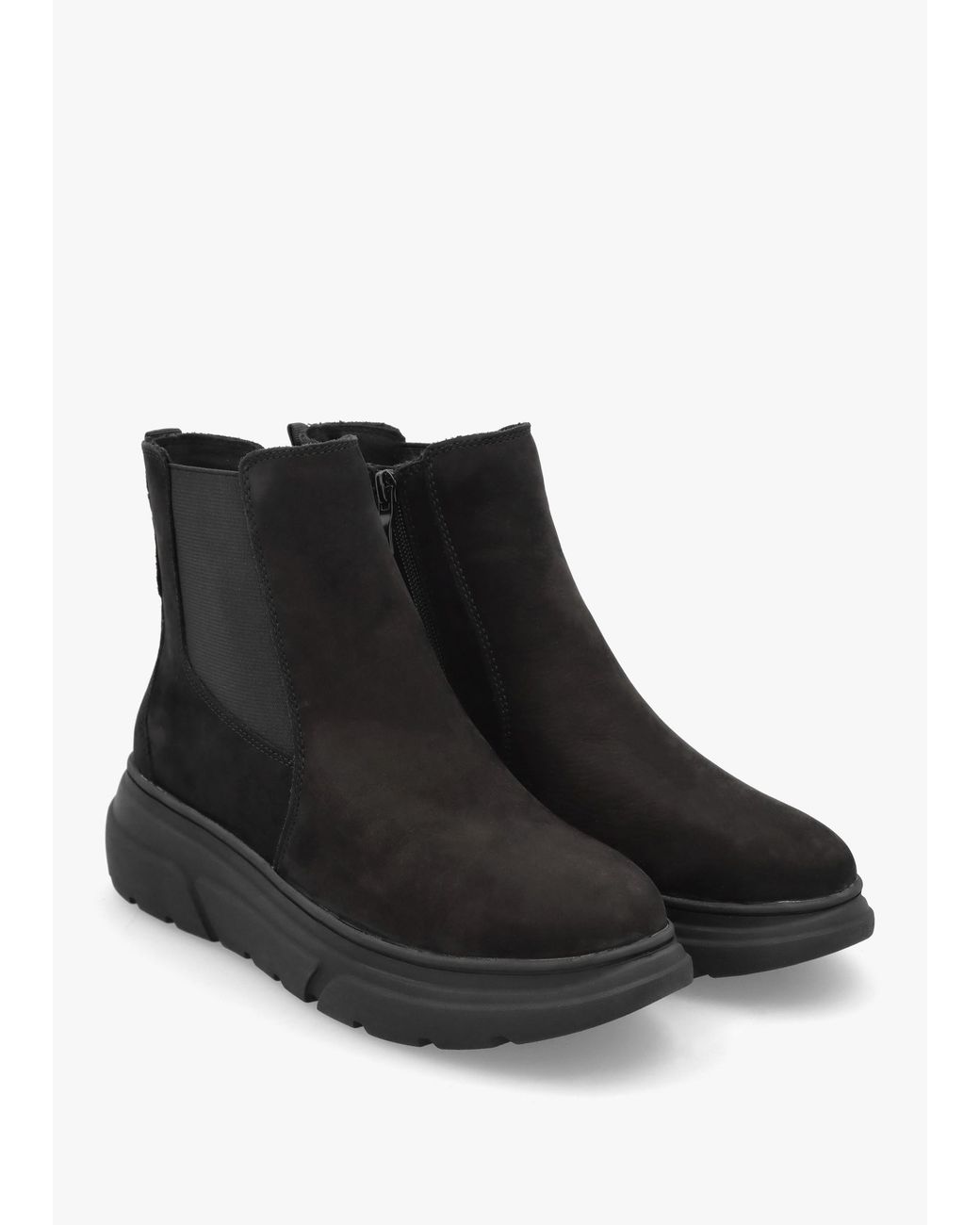 Caprice Black Nubuck Ankle Boots