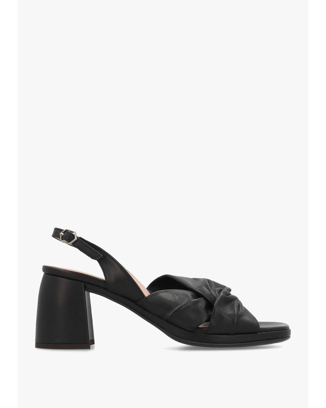 Wonders Black F-8202 Block Heel Sandals