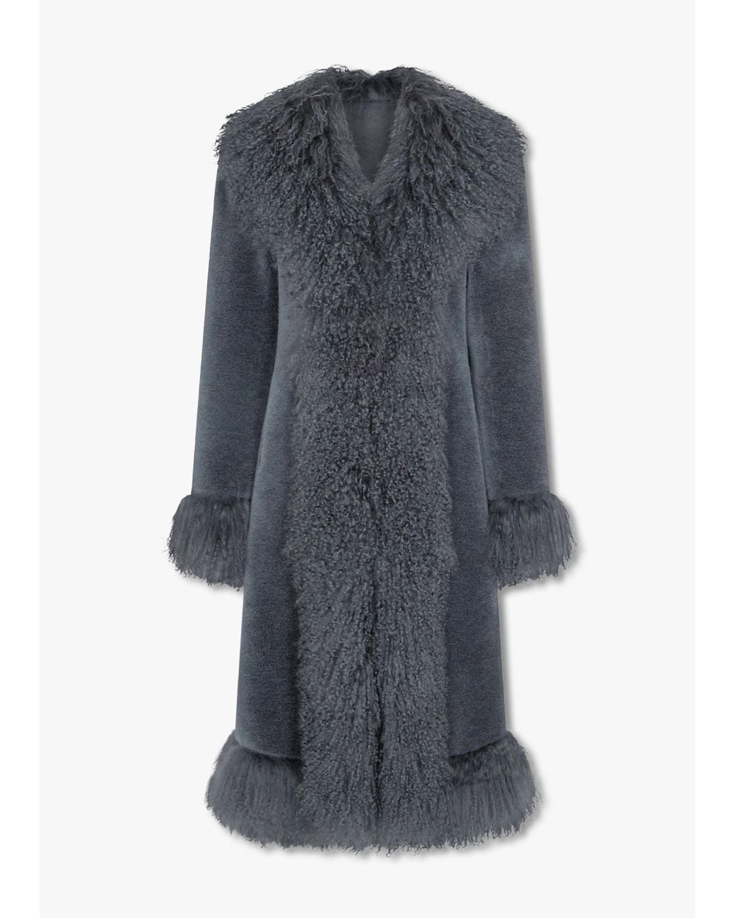 CHARLOTTE SIMONE Mongolian wool trim jacket
