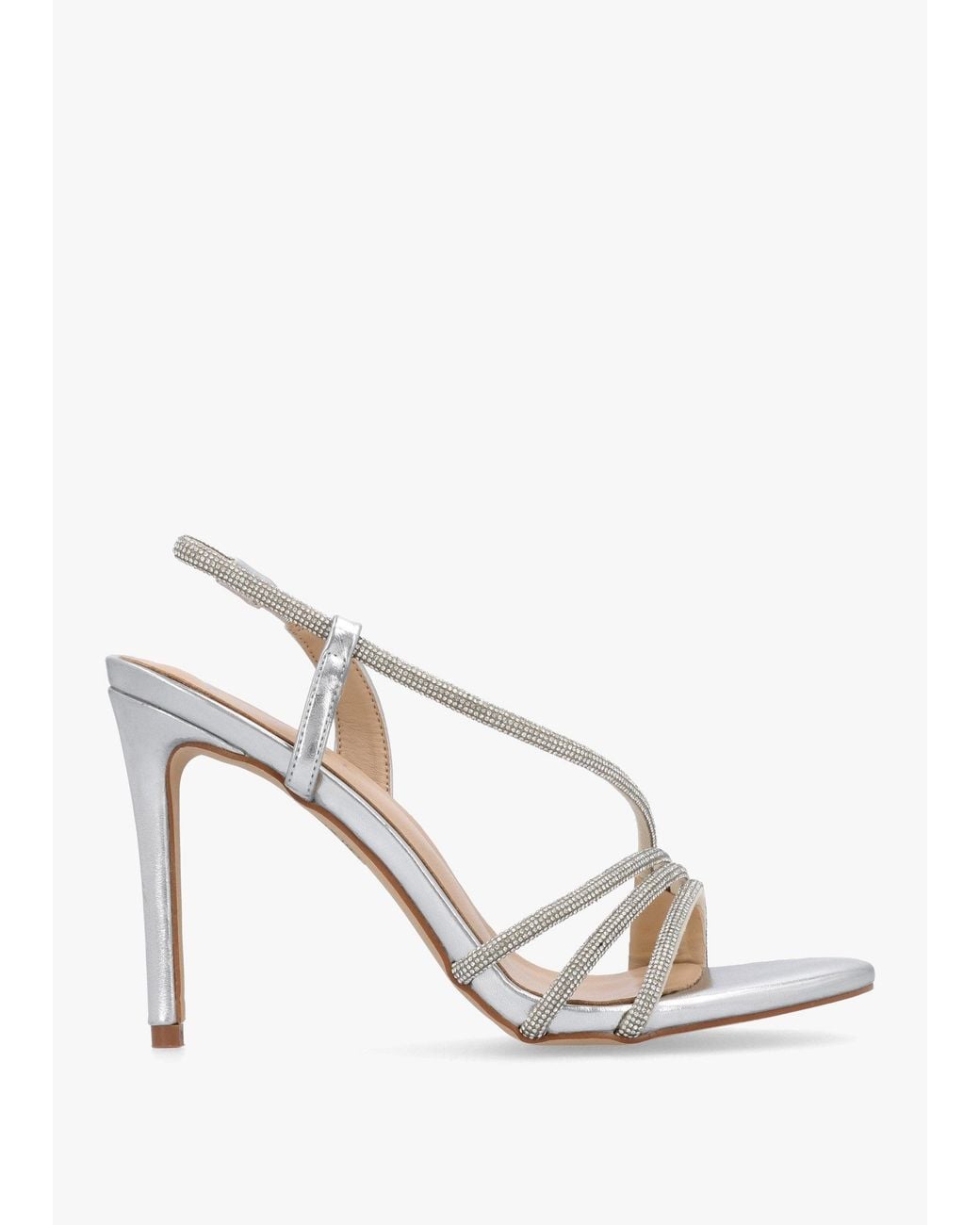 Daniel White Ichelly Metallic Diamante Strap High Heel Sandals
